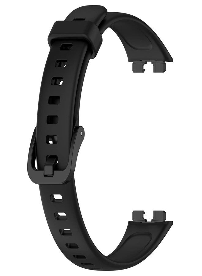 AWADUO Replacement Band Compatible with Huawei Band 8, Replacement Silicone Wrist Strap Bracelet Band, Soft And Durable(Black) - Image 3