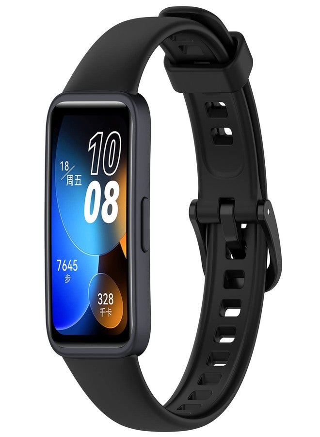 AWADUO Replacement Band Compatible with Huawei Band 8, Replacement Silicone Wrist Strap Bracelet Band, Soft And Durable(Black) - Image 2