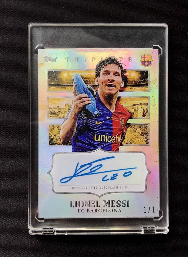 Topps Lionel Messi Football Signature Trading Card Single Autographed Soccer Card Refractor Collector’s Edition Sports Memorabilia for Fans and Collectors - Image 1