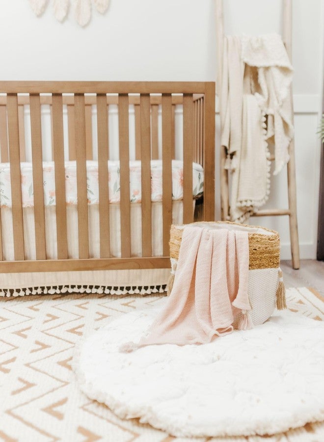 Crane Baby Dusty Rose Luxe Blanket, Soft Cotton Nursery and Stroller Blanket, Cotton and Cashmere, 36" x 36" - Image 3