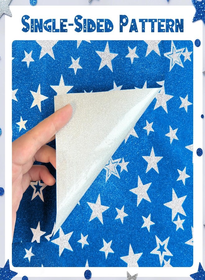 Just Shimmer 2 Pack Blue Star Glitter Plastic Tablecloth, 40x70" Disposable Table Cover with Sparkle and Star Print, Thick Waterproof Tablecloth for Birthday, Baby Shower, Wedding, Holiday Party Decorations - Image 5