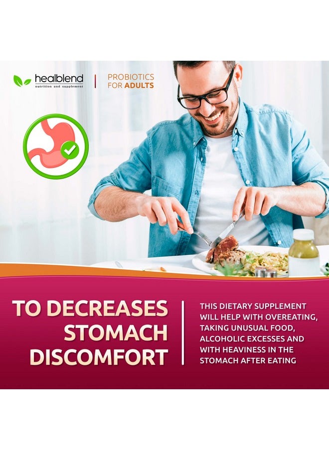 healblend Digest + Postbiotics Supplement for Women and Men, Multi Enzymes, Organic Prebiotic & Probiotic for Digestive Health with Bromeline, Papin and Lipase, Non-GMO, Gluten-Free, 60 Vegetarian Caps  - Image 2