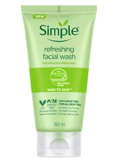 simple Soap Free Refreshing Facial Wash Smooth & Healthy Looking Skin 150ml  - Image 1