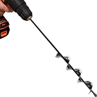 Longrun LONGRUN Auger Drill Bit for Planting, Garden Spiral Hole Drill for 3/8Ã¢â‚¬Â Hex Drive Augers, Solid Shaft - Image 1