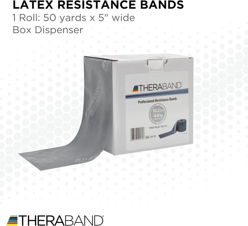 TheraBand Professional Resistance Bands - 50 Yard Roll, Silver, Super Heavy for Upper & Lower Body Exercise, Physical Therapy, Pilates, and Home Workouts - Image 2