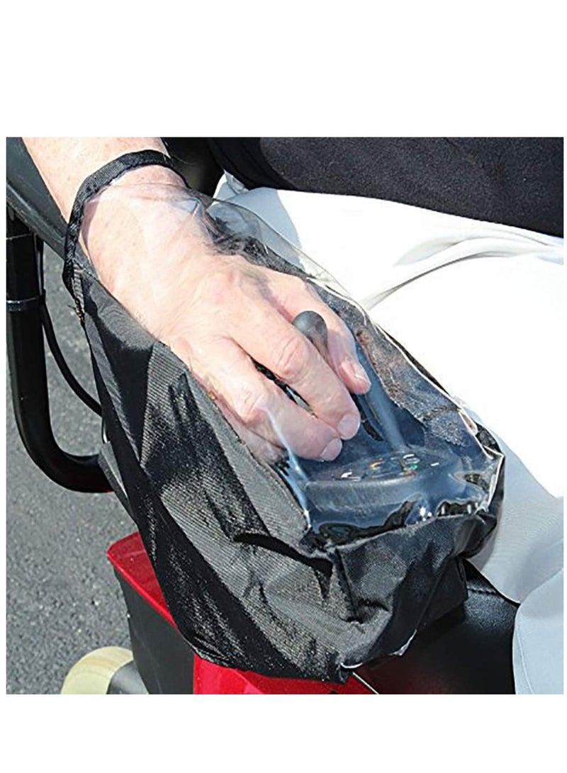 سيوسي غطاء لوحة التحكم في الكرسي المتحرك الكهربائي، غطاء مطر شفاف مقاوم للماء ومتين بعصا التحكم في الكرسي المتحرك، غطاء مقاوم للماء لحماية وحدة التحكم في الطاقة للمعاقين وكبار السن (أسود) - Image 1