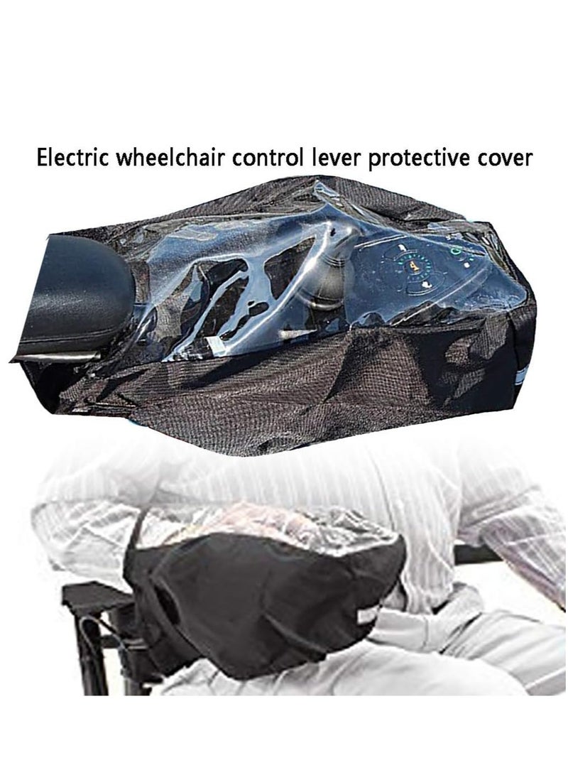 سيوسي غطاء لوحة التحكم في الكرسي المتحرك الكهربائي، غطاء مطر شفاف مقاوم للماء ومتين بعصا التحكم في الكرسي المتحرك، غطاء مقاوم للماء لحماية وحدة التحكم في الطاقة للمعاقين وكبار السن (أسود) - Image 5