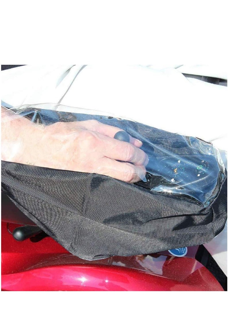 سيوسي غطاء لوحة التحكم في الكرسي المتحرك الكهربائي، غطاء مطر شفاف مقاوم للماء ومتين بعصا التحكم في الكرسي المتحرك، غطاء مقاوم للماء لحماية وحدة التحكم في الطاقة للمعاقين وكبار السن (أسود) - Image 2