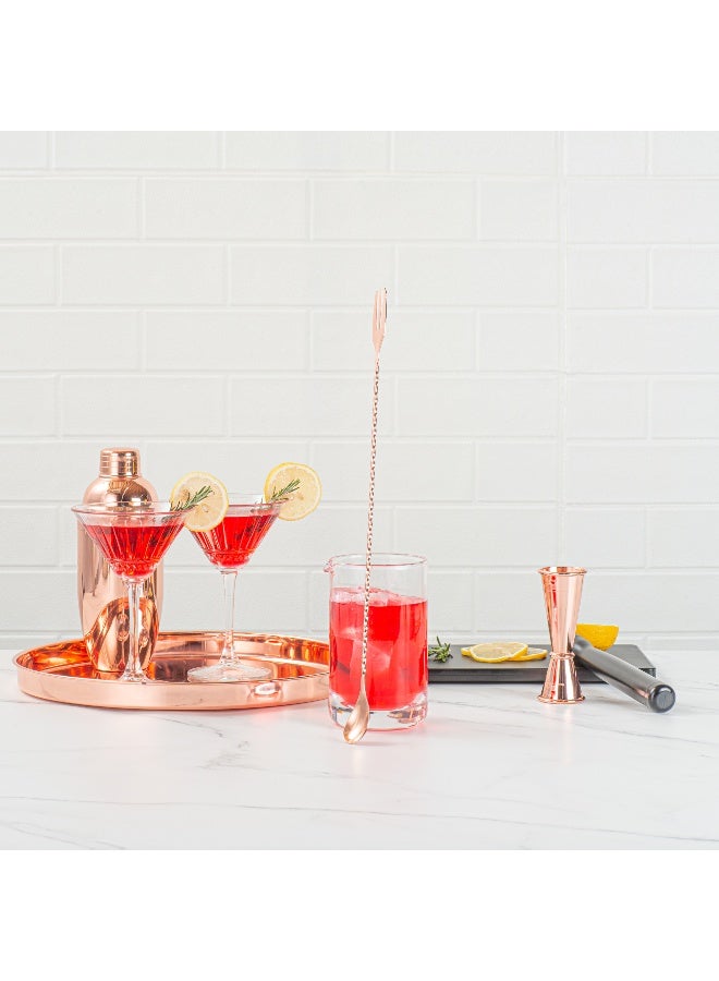 Restaurantware Bar Lux 16 Inch Bar Spoon, 1 Fork Tip Stirrer Spoon - Long, Commercial, Copper-Plated Stainless Steel Mixing Spoon, For Stirring And Mixing For Professionals - Image 5