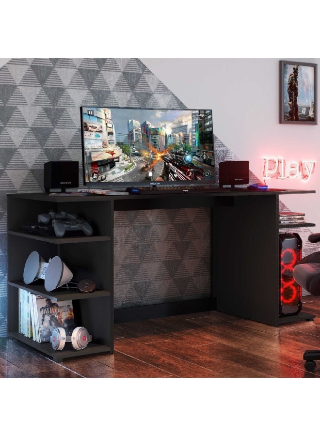 Micasa High Quality Open Shelving Rectangular Gaming Desk Black 60 x 136 x 75 cm MP3564.0001 - Image 3