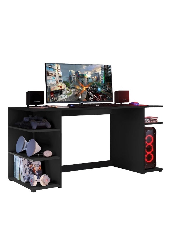 Micasa High Quality Open Shelving Rectangular Gaming Desk Black 60 x 136 x 75 cm MP3564.0001 - Image 2
