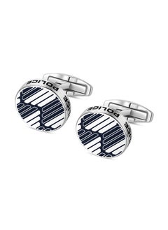 POLICE Graph Stainless Steel Gents Cufflinks With Blue EnamelPEAGC0022303  - Image 2