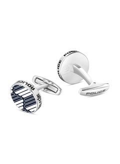 POLICE Graph Stainless Steel Gents Cufflinks With Blue EnamelPEAGC0022303  - Image 3