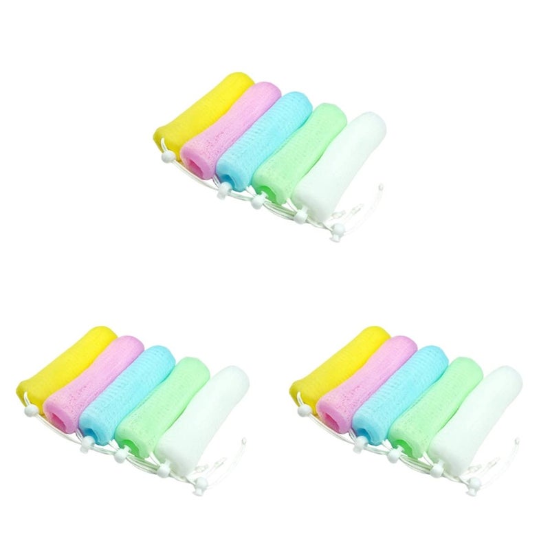 Healifty 15pcs Bath Sink Soap Scrubber Holder Bubble Maker Scrubbing Net Storage Bag for Handmade Soap Easy to Dry Bubble Net - Image 1