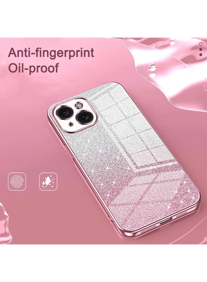 اس-توب جراب لهاتف iPhone 13، جراب هاتف مطلي بالكهرباء بلون مسحوق لامع متدرج - Image 4