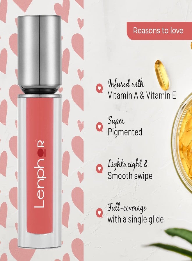 لينفور أحمر شفاه لينفور كولور مي أب السائل غني بفيتامين أ و هـ، ذو لون غني للغاية، مقاوم للانتقال والتلطخ، مظهر مطفي، لون صدئ 2 مل - Image 2