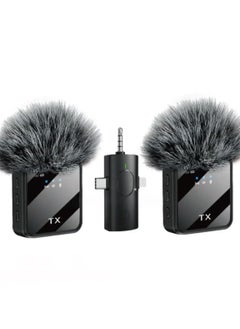 Raxoom F11-2 Wireless Tie Mic with Two Microphones Compatible Android/iOS Plug-Play Mini Micro Wireless Noise Reduction for Live and Record Videos  - Image 1