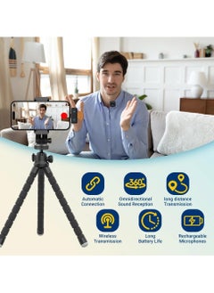 Raxoom F11-2 Wireless Tie Mic with Two Microphones Compatible Android/iOS Plug-Play Mini Micro Wireless Noise Reduction for Live and Record Videos  - Image 5