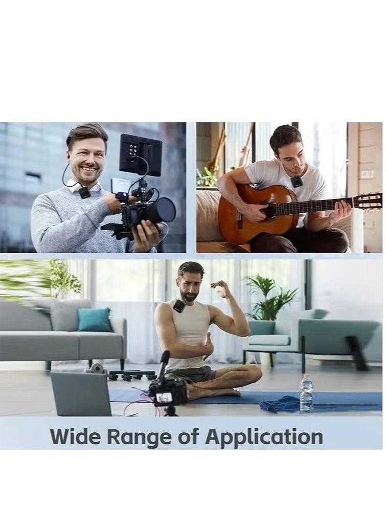 Raxoom - F11-2 Wireless Tie Mic with Two Microphones Compatible Android/iOS Plug-Play Mini Micro Wireless Noise Reduction for Live and Record Videos - Image 1