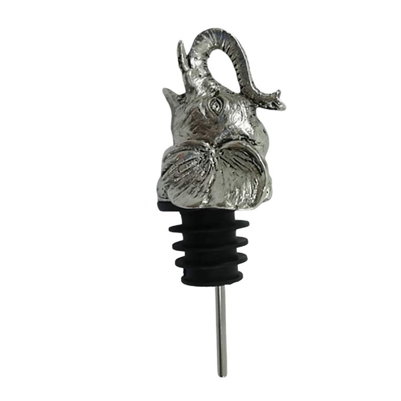 Luxshiny Luxshiny Animal Head Pourer Alloy Elephant Head Shaped Wine Bottle Stopper Spout Beverage Vinegar Bottle Spout for Home Kitchen Silver 