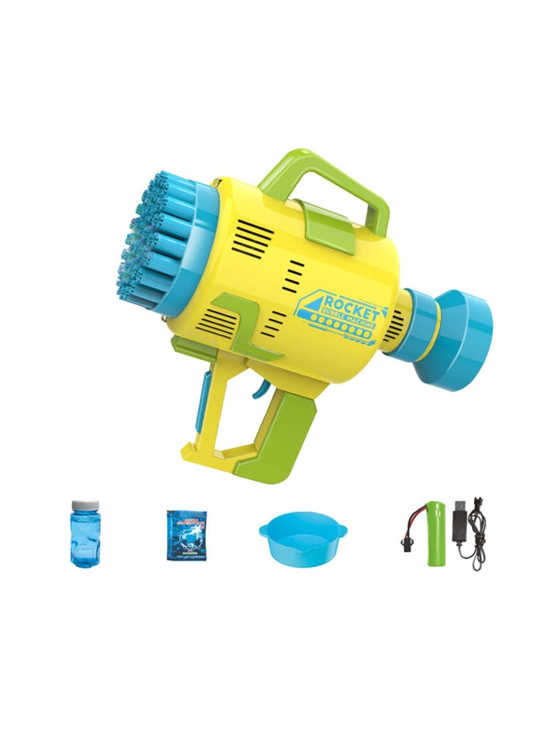 MUMS PLANET Rocket Electric Bubble Gun with 48 Holes - Super Fun with Fan and LED Light  - Image 1