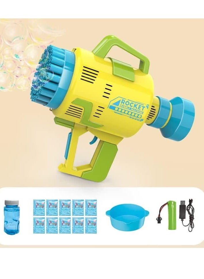 MUMS PLANET Rocket Electric Bubble Gun with 48 Holes - Super Fun with Fan and LED Light  - Image 2