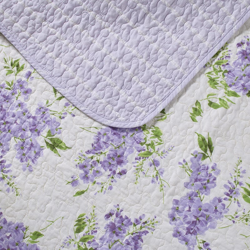 Laura Ashley - Queen Quilt Set, Reversible Cotton Bedding with Matching Shams, Lightweight Decor for All Seasons (Keighley Lilac, Queen) - Image 3