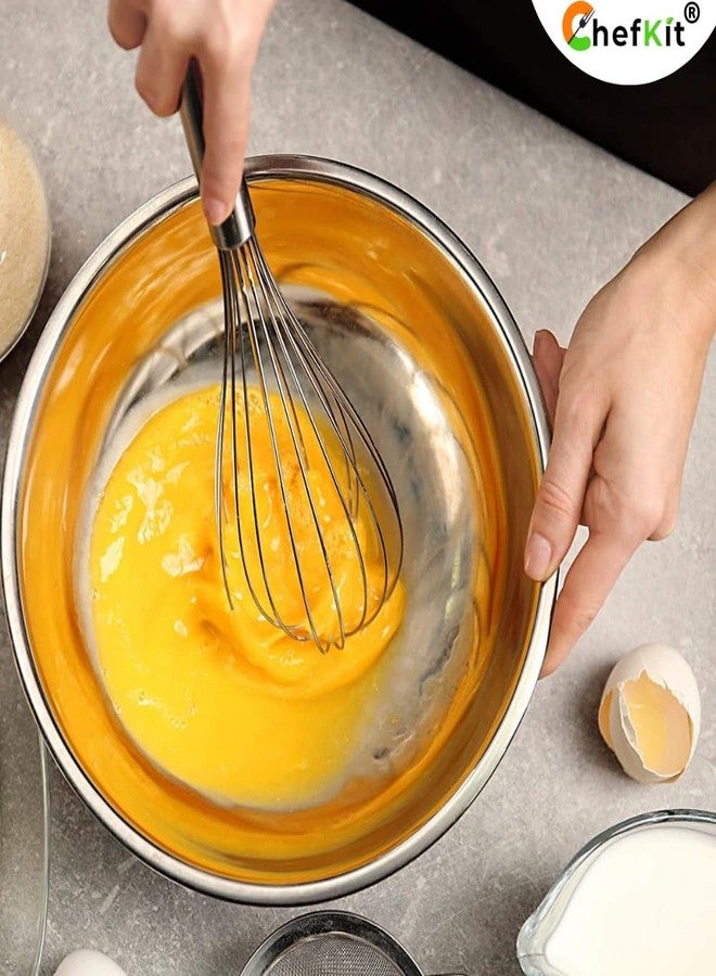 Chefkit Premium Stainless Steel Balloon Whisk for Blending, Whisking, Beating, and Stirring | Durable Kitchen Utensils with Ergonomic Design, Ideal for Cooking, Baking, and Frothing (1) - Image 2