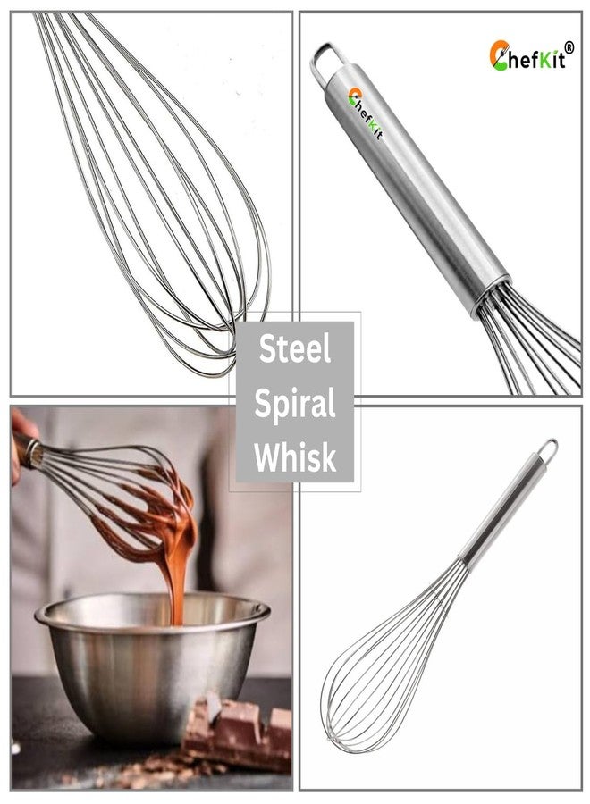 Chefkit Premium Stainless Steel Balloon Whisk for Blending, Whisking, Beating, and Stirring | Durable Kitchen Utensils with Ergonomic Design, Ideal for Cooking, Baking, and Frothing (1) - Image 4