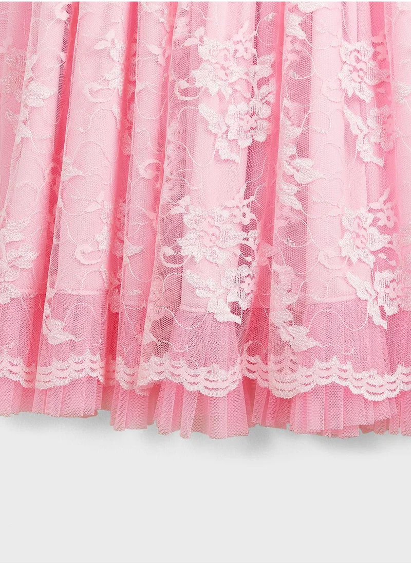 Little Golden Apple Kids Fancy Lace Dress