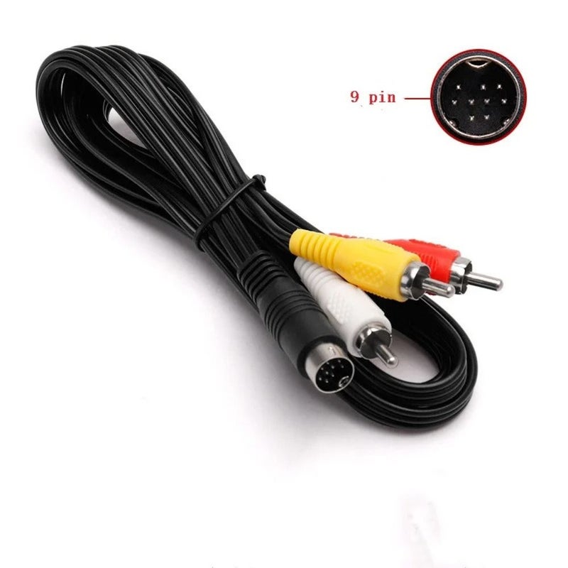 9 Pin AV Audio Video Cable 1pc For SEGA MD 2 3 RCA Converter Lead Wire - Image 1