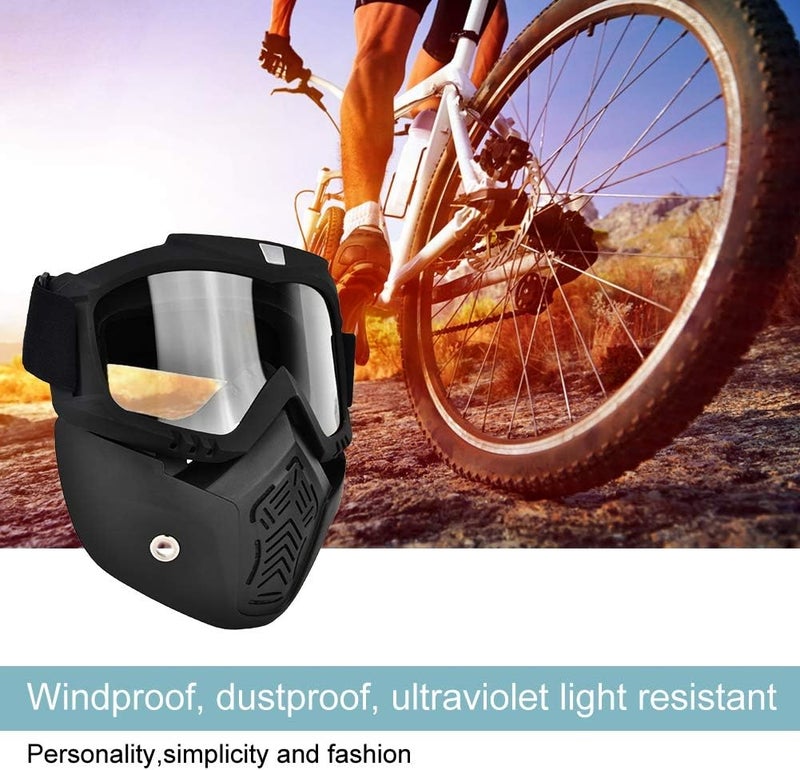 comfrt Full Face Protection, Wind, Shock, Dust and UV Protection for Skiing, Rock Climbing, Travel(Transparent) - Image 2