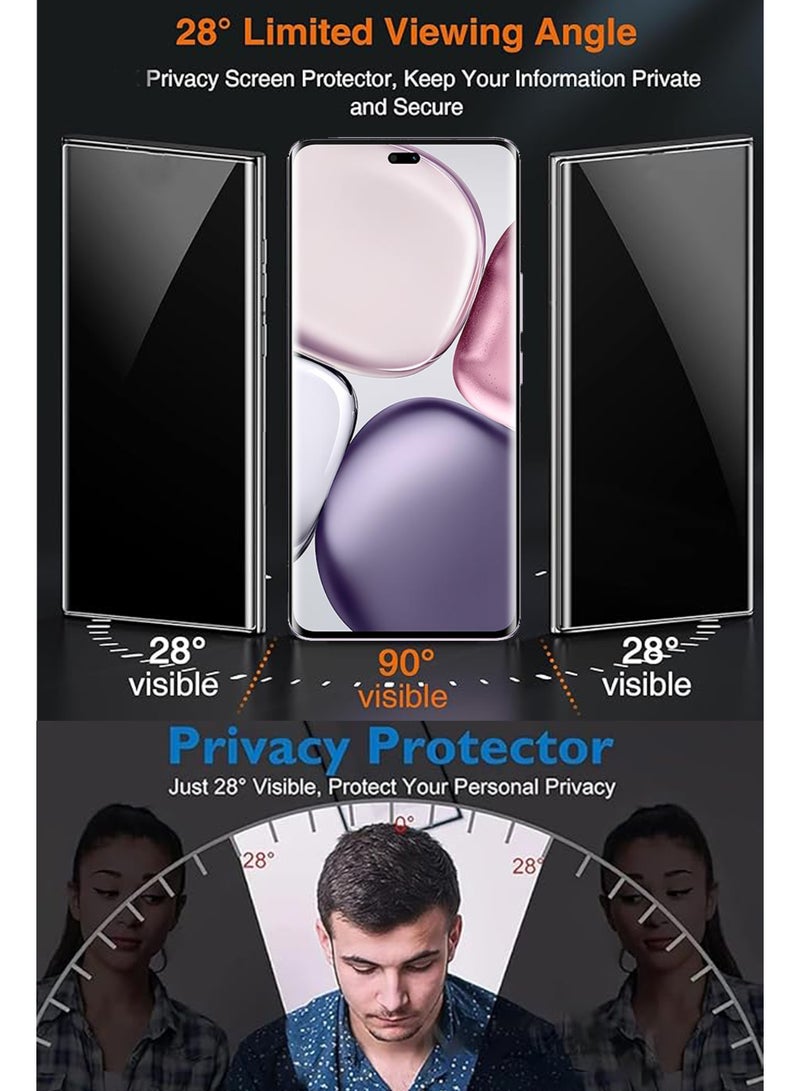 For Honor X9c - Matte Privacy Flexible Ceramic Anti-Spy Privacy Screen Protector - Delicate Touch , Higher Transparency , Easy to Install ,Anti-scratch and Bubble-free Screen Protector - Image 2