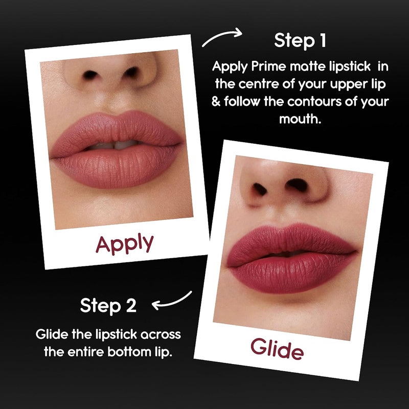 Insight Insight Cosmetics Prime Matte Lipstick Infused with Hyaluronic Acid Rosehip Oil LongLasting Satin Matte Finish Hydrating FeatherLight Formula RED SNAPPER 38 gm - Image 3