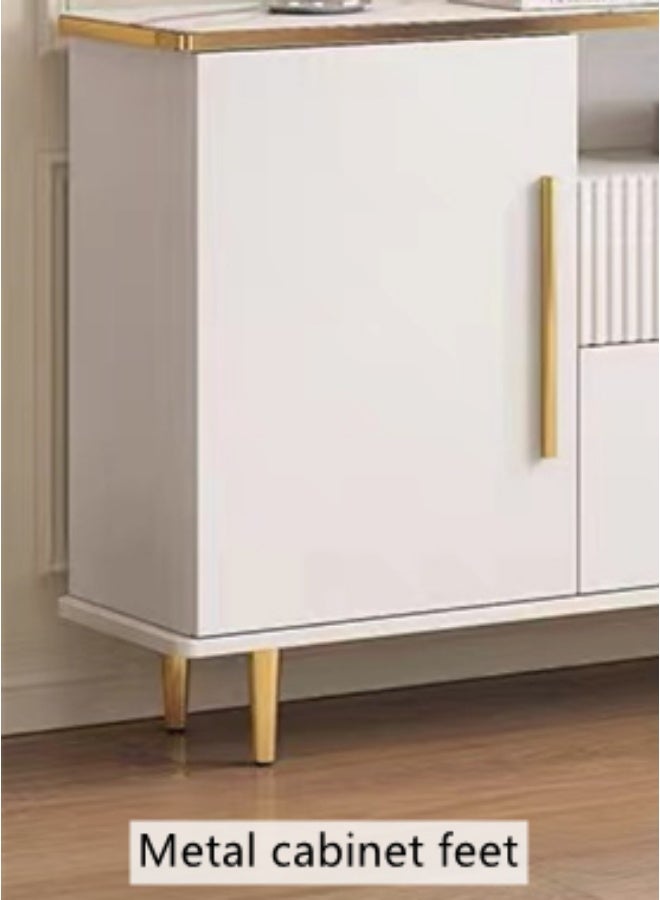 كوتيس خزانة تلفزيون، وحدة حائط بتصميم عصري، أثاث خشبي، حامل تلفزيون لغرفة المعيشة وغرفة النوم، رف تلفزيون 140×30×75 سم - Image 5