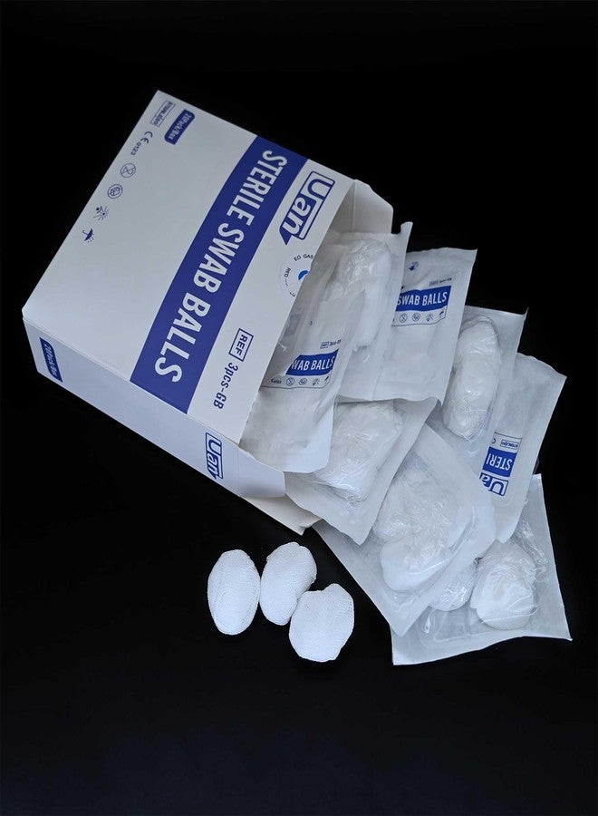 UAN 60 Balls Sterile Gauze Balls Gauze Sponge Cotton Balls Gauze Swab Sterile (M) (3balls/Pack) - Image 2