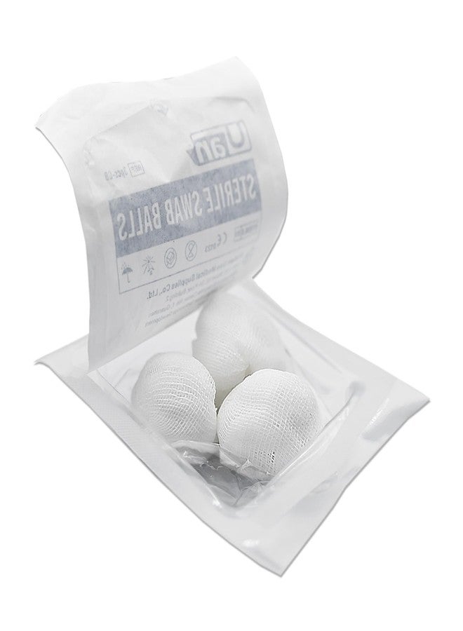 UAN 60 Balls Sterile Gauze Balls Gauze Sponge Cotton Balls Gauze Swab Sterile (M) (3balls/Pack) - Image 3