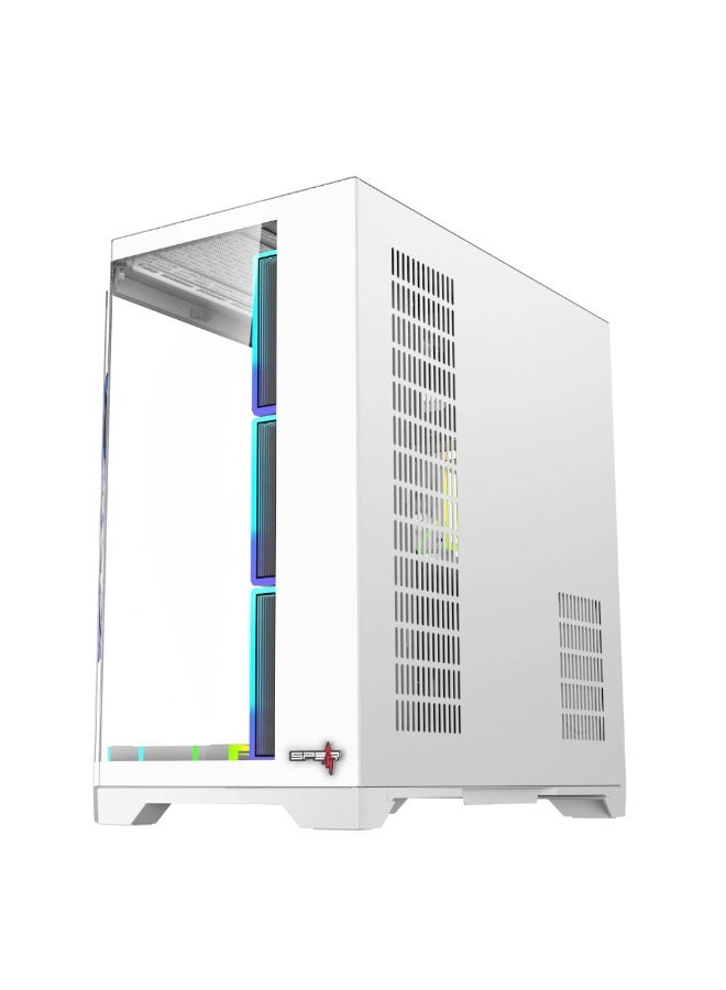 DOST60PLUS ARGB ATX PC Case – Mid Tower Gaming Chassis, Tempered Glass Side Panel, Supports ATX/Micro-ATX/Mini-ITX, Full-Length GPU, 240mm Water Cooling, USB 3.0 7 ARGB FANS Included FAN HUB