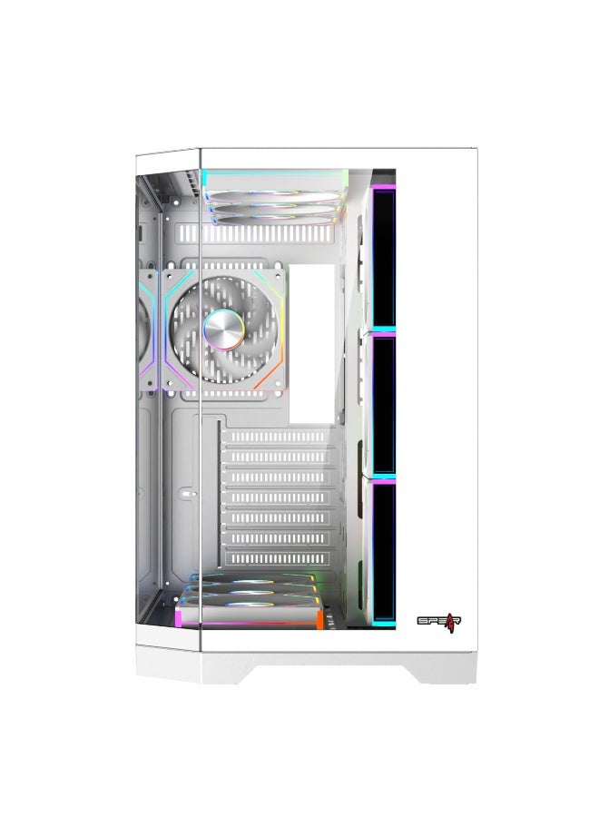 DOST60PLUS ARGB ATX PC Case – Mid Tower Gaming Chassis, Tempered Glass Side Panel, Supports ATX/Micro-ATX/Mini-ITX, Full-Length GPU, 240mm Water Cooling, USB 3.0 7 ARGB FANS Included FAN HUB