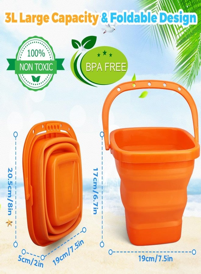 Anzmtosn Foldable Beach Bucket, Large Silicone Pail Bucket Sand Buckets Collapsible Bucket, Sand Beach Toys for Kids Adults Beach Play Camping Gear Water Food Jug, Dog Bowls, Camping - Image 3