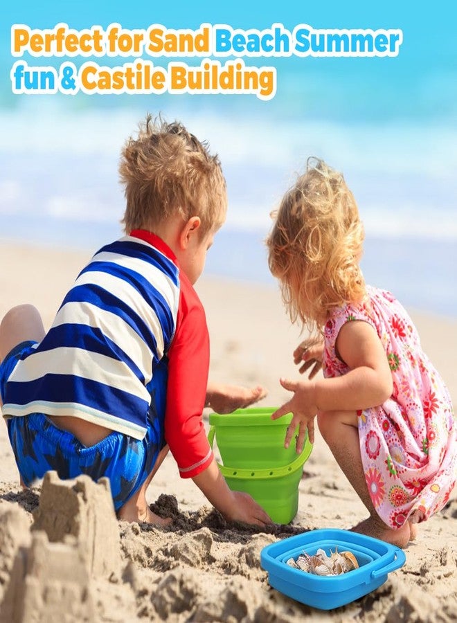 Anzmtosn Foldable Beach Bucket, Large Silicone Pail Bucket Sand Buckets Collapsible Bucket, Sand Beach Toys for Kids Adults Beach Play Camping Gear Water Food Jug, Dog Bowls, Camping - Image 4