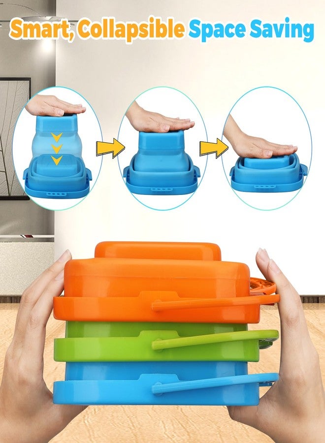 Anzmtosn Foldable Beach Bucket, Large Silicone Pail Bucket Sand Buckets Collapsible Bucket, Sand Beach Toys for Kids Adults Beach Play Camping Gear Water Food Jug, Dog Bowls, Camping - Image 2