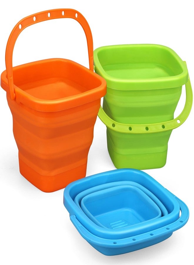 Anzmtosn Foldable Beach Bucket, Large Silicone Pail Bucket Sand Buckets Collapsible Bucket, Sand Beach Toys for Kids Adults Beach Play Camping Gear Water Food Jug, Dog Bowls, Camping - Image 1