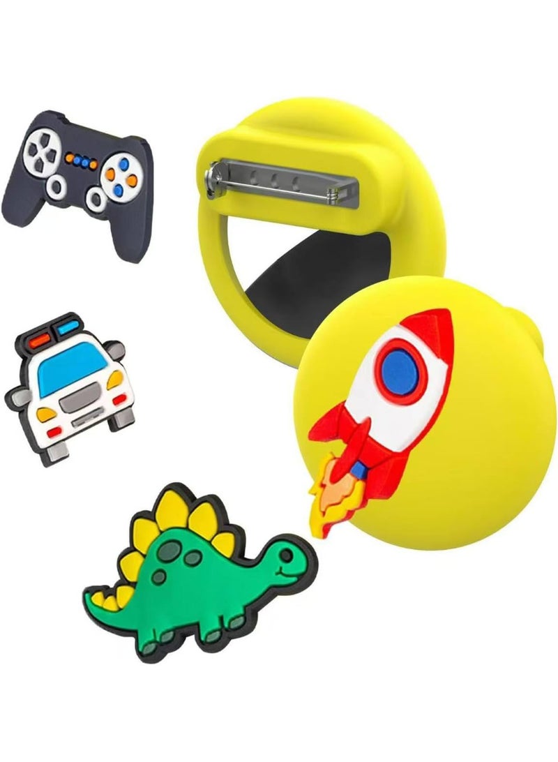 Ecosystem Case Hidden for Airtags, Holder Protective Cover compatible with AirTags, Wearable Tracker Cases for Child, Elderly, Pets Collar, Clothes, Backpacks (Yellow Include (4TOYS)