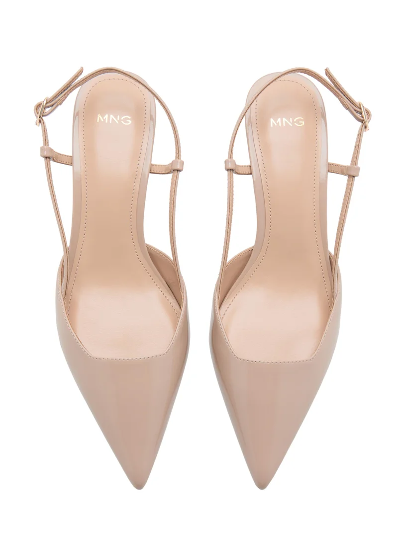 Mango 80-NUDE Patent Heeled Shoes for Women | Best Price UAE