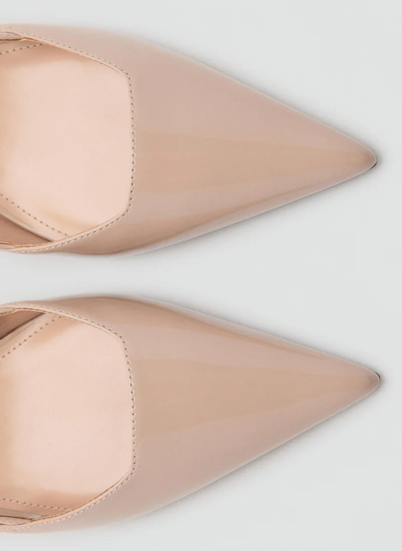 Mango 80-NUDE Patent Heeled Shoes for Women | Best Price UAE