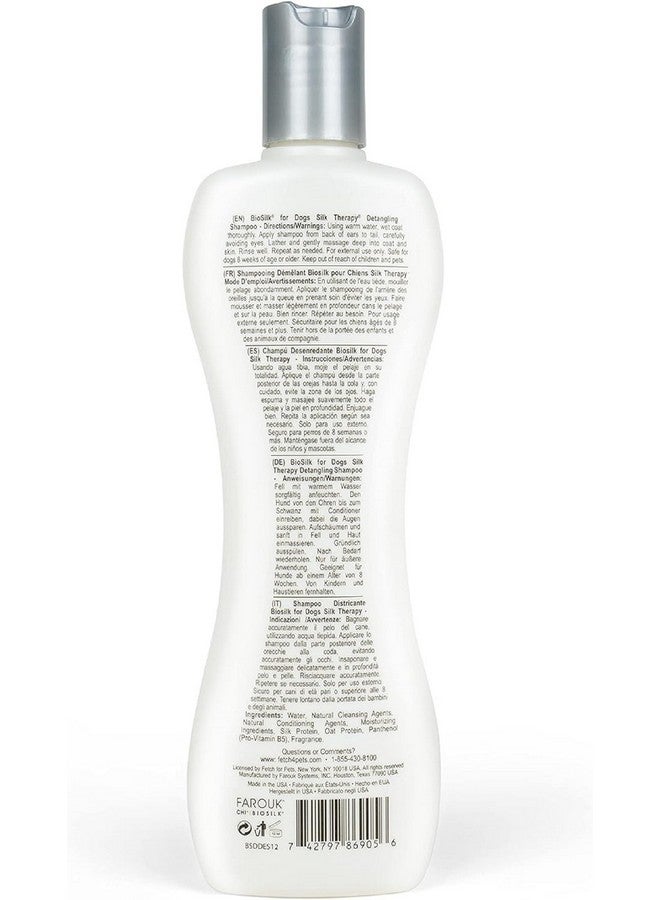 بيوسيلك شامبو بيو سيلك المرطب لفك تشابك شعر الكلاب - مزيل تشابك شعر الكلاب، ينظف ويرطب ويفك تشابكه - شامبو مزيل للتشابك للكلاب، مستلزمات العناية، 12 أونصة سائلة - Image 2