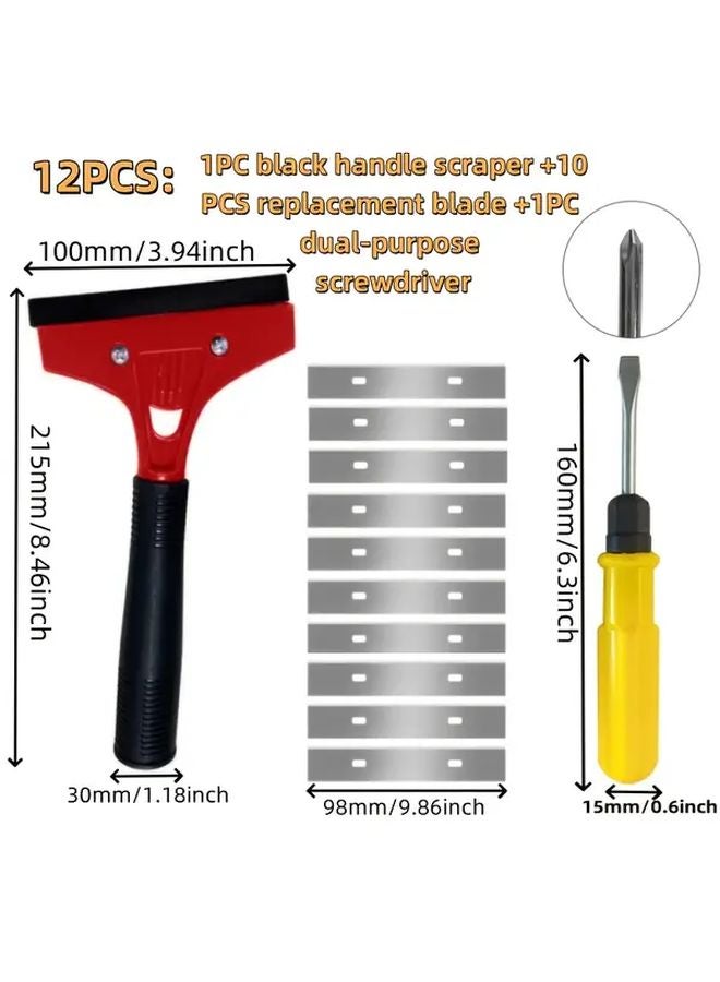 8.5 Inch Long Multipurpose Floor Scraper Tool 4 Inch Blade Wallpaper Remover Adhesive Removal - Image 4