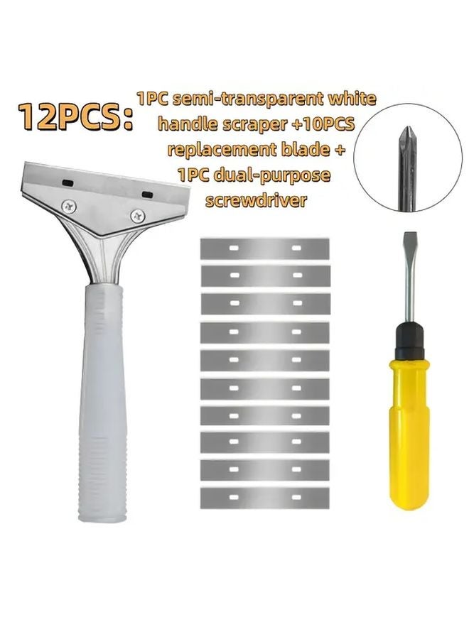 8.5 Inch Long Multipurpose Floor Scraper Tool 4 Inch Blade Wallpaper Remover Adhesive Removal - Image 1