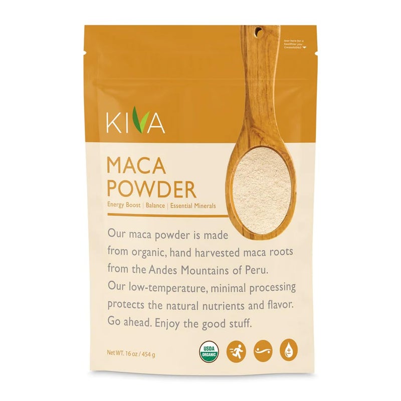 Kiva Organic Maca Powder, Pure Authentic Peruvian Maca Root Powder to Supercharge Your Health, Support for Energy, Superfood, 16 oz - Image 1
